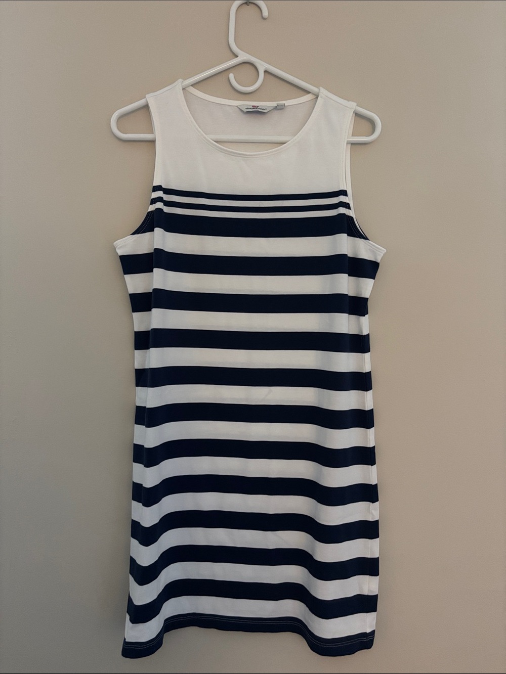 Vineyard Vines Navy and White Striped Sleeveless Shift Dress